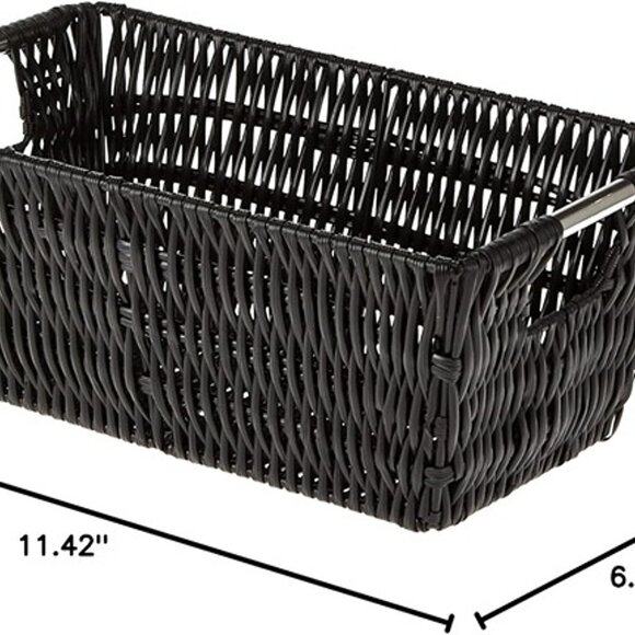 NEW Small Shelf Black Tote Basket - Picture 6 of 7
